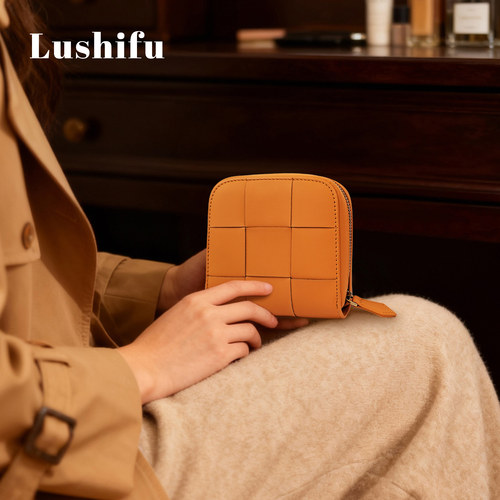 鹿师傅小众真皮编织头层牛皮包