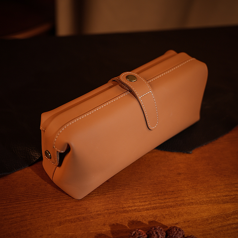 头层牛皮洗漱包文玩收纳包