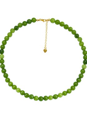 法式绿玛瑙青提项链女小众手工串珠天然葡萄锁骨链叠戴新中式配饰