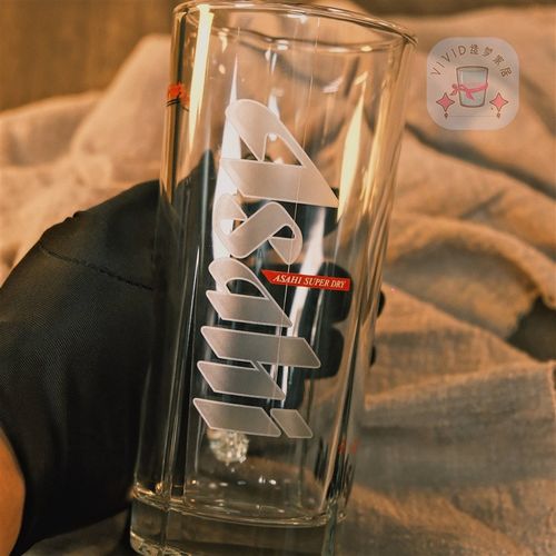 朝日Asahi原厂大容量钢化玻璃啤酒杯酒杯带把柄酒吧精酿朝日酒杯