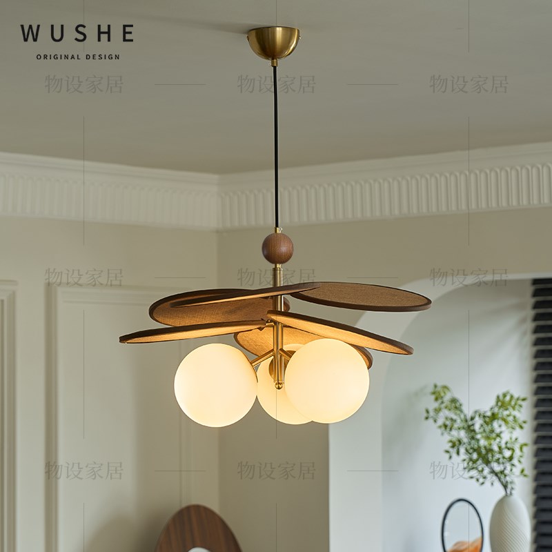 拾光法式复古中古风餐厅灯吊灯卧室主灯日式餐桌圆桌阳台书房灯具