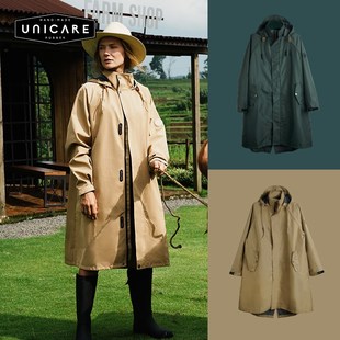 UNICARE机能复古冲锋衣式防风外套男女 夹克式防水雨衣时尚雨披