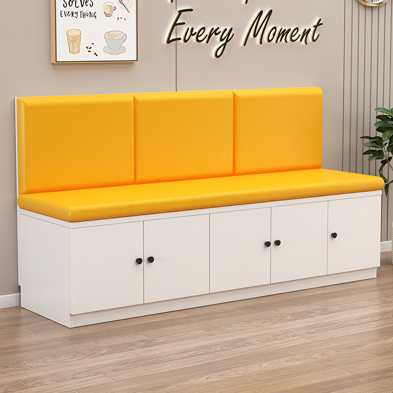 简约餐厅沙发实木卡座餐桌家用小户型阳台储物柜组合柜软包可定制