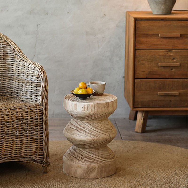 侘寂风实木茶几客厅家用圆形沙发小边几矮凳花几民宿复古装饰凳子,住宅家具,角几/边几,淘宝优惠券,粉丝福利购,淘宝优惠卷