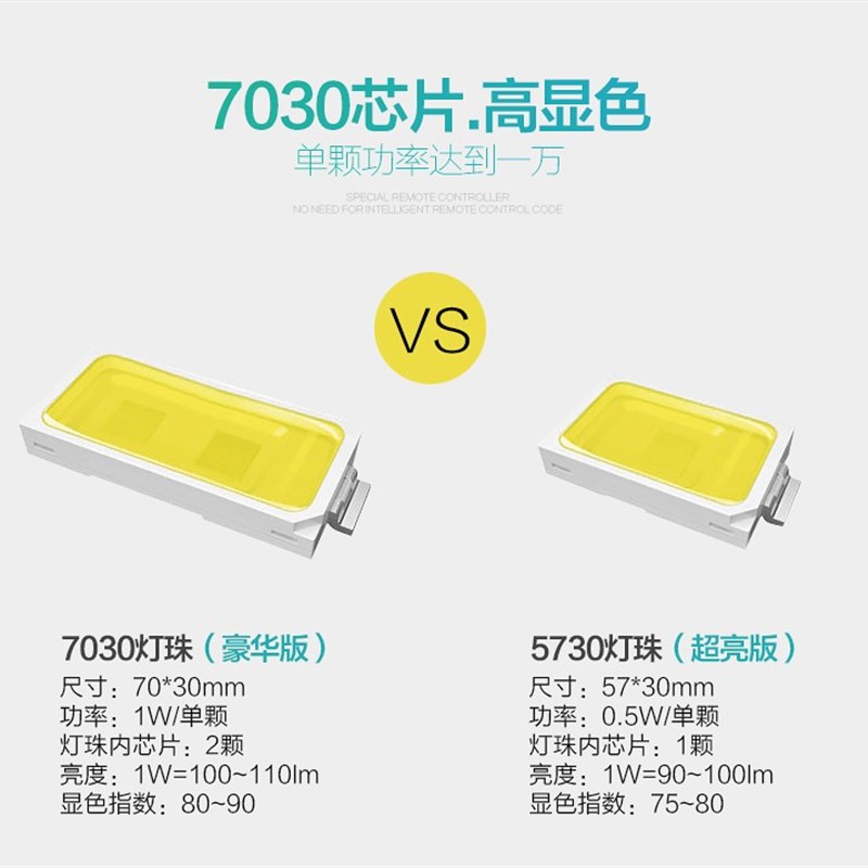 LED吸顶灯改造灯条7030灯珠三色变光灯板led灯带220V家用贴片光源