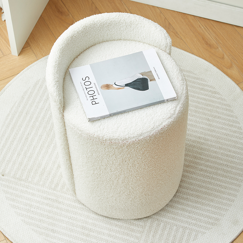 北欧轻奢化妆凳家用小户型带靠背静音旋转化妆椅简约美甲矮圆凳子