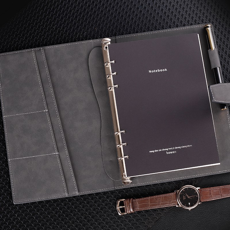 博文笔记本复古羊巴皮面活页笔记本9951/9950创意商务办公工作加