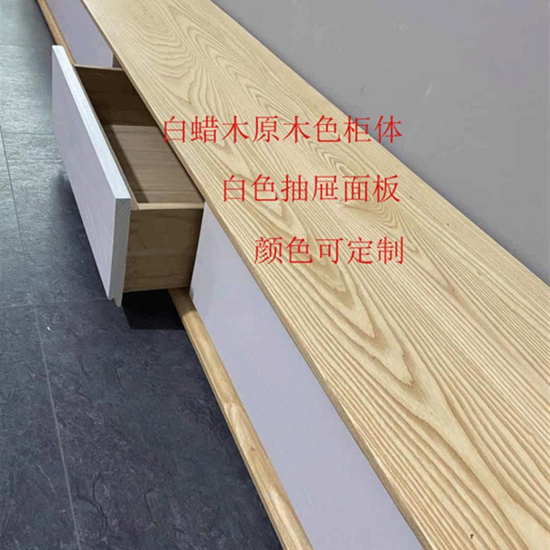 全实木电视柜茶几组合北欧黑白色地柜壁挂式大小户型多功能加长款