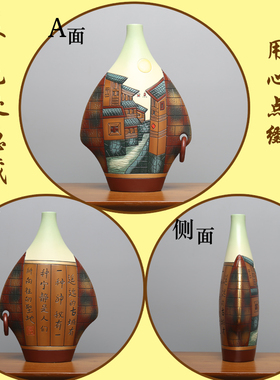 云南丽江少数民族情古城田园风景创意陶瓷摆件客厅玄关装饰工艺品