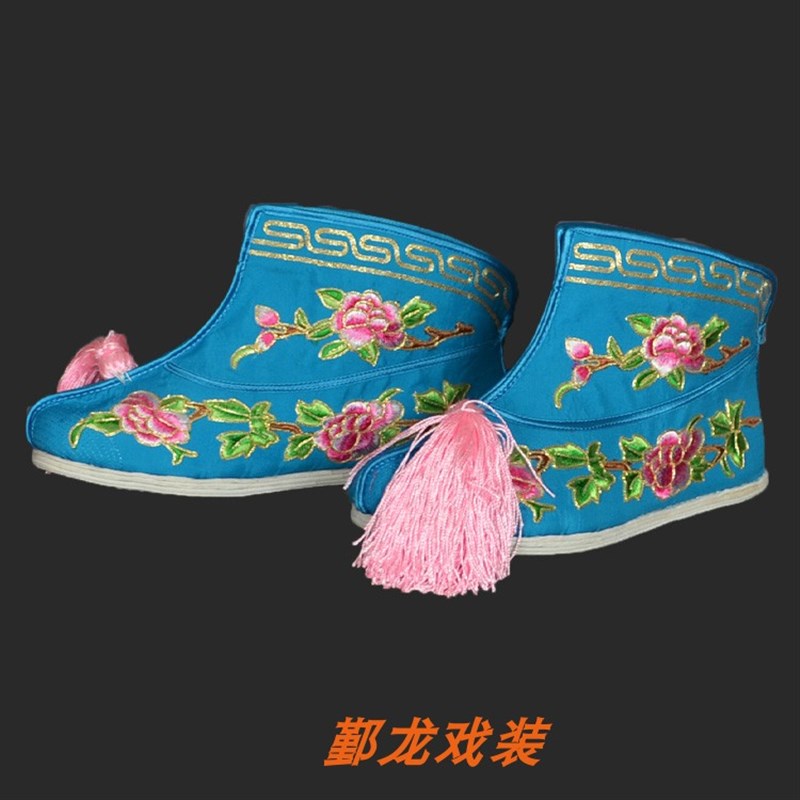戏曲戏剧京剧千层底三义斋彩鞋彩靴绣花千层底彩快打鞋武旦靴