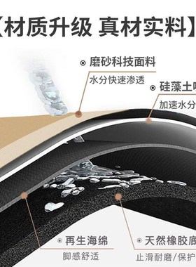 浴室地垫硅藻泥软垫家用厕所门口卡通创意线条狗夏日吸水防滑sik