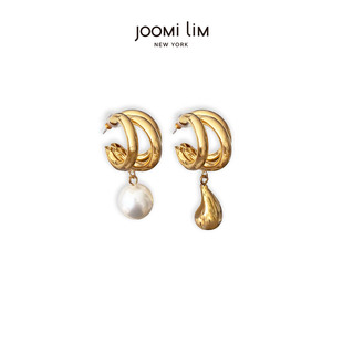 JOOMILIM茱蜜商场同款多梅尼卡仿珍珠水滴耳饰耳环女小众轻奢复古