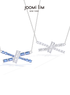 JOOMiLiM茱蜜商场同款白色蓝色小蝴蝶结项链女简约轻奢送礼百搭