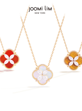 JOOMILIM茱蜜商场同款摩登画廊四叶草项链女S925银精致锁骨链送礼