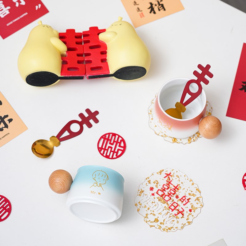 新婚礼物送新人结婚礼品送新娘闺蜜姐妹实用咖啡杯子套装创意摆件