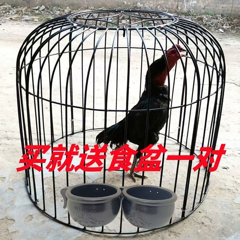 斗鸡笼子可折叠斗鸡罩笼斗鸡铁笼子加粗斗鸡手提笼鸡笼大号铁笼子