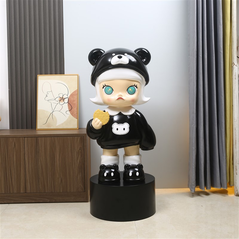 茉莉画家公主饼干女孩落地大摆件潮流卡通手办网红家居客厅电视柜