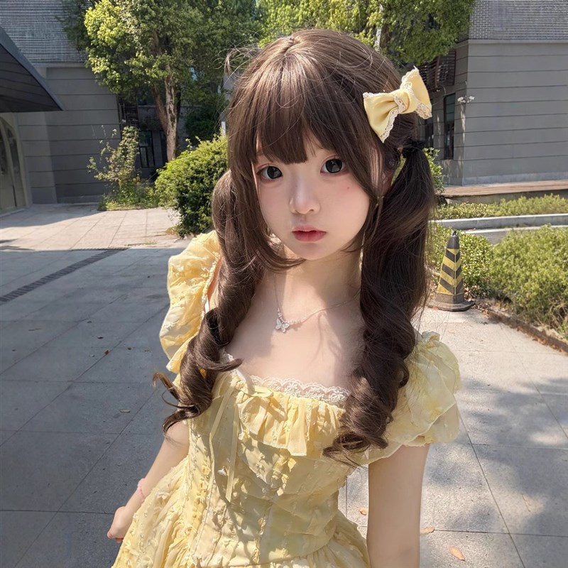 糯叽小咪全头套发中长款冷棕长卷65cm蓬松自然减龄网红少萝同款