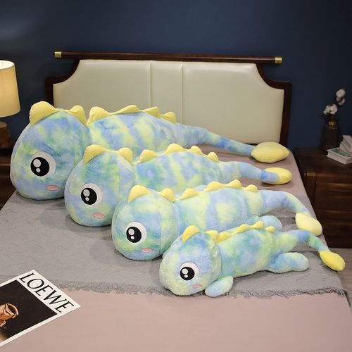 恐龙抱枕七彩布娃娃侧睡玩偶可爱毛绒玩具女生床上睡觉夹腿公仔