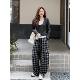 慵懒风休闲假两件上衣套装 两件套 显瘦格子阔腿裤 女秋季 2025新款