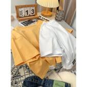 设计感正肩短款 短袖 上衣 学生韩版 ins潮宽松半袖 t恤女2025新款 夏装