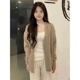 温柔风韩系穿搭宽松休闲上衣 2025新款 针织开衫 毛衣外套女早秋季