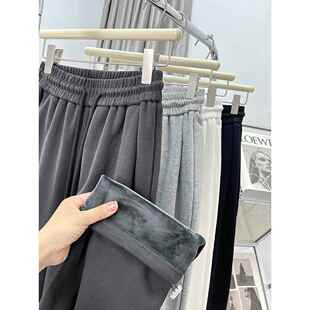 休闲裤 天鹅绒不掉落天鹅绒冬季 弹力腰在时尚 宽松运动裤 和运 新韩式