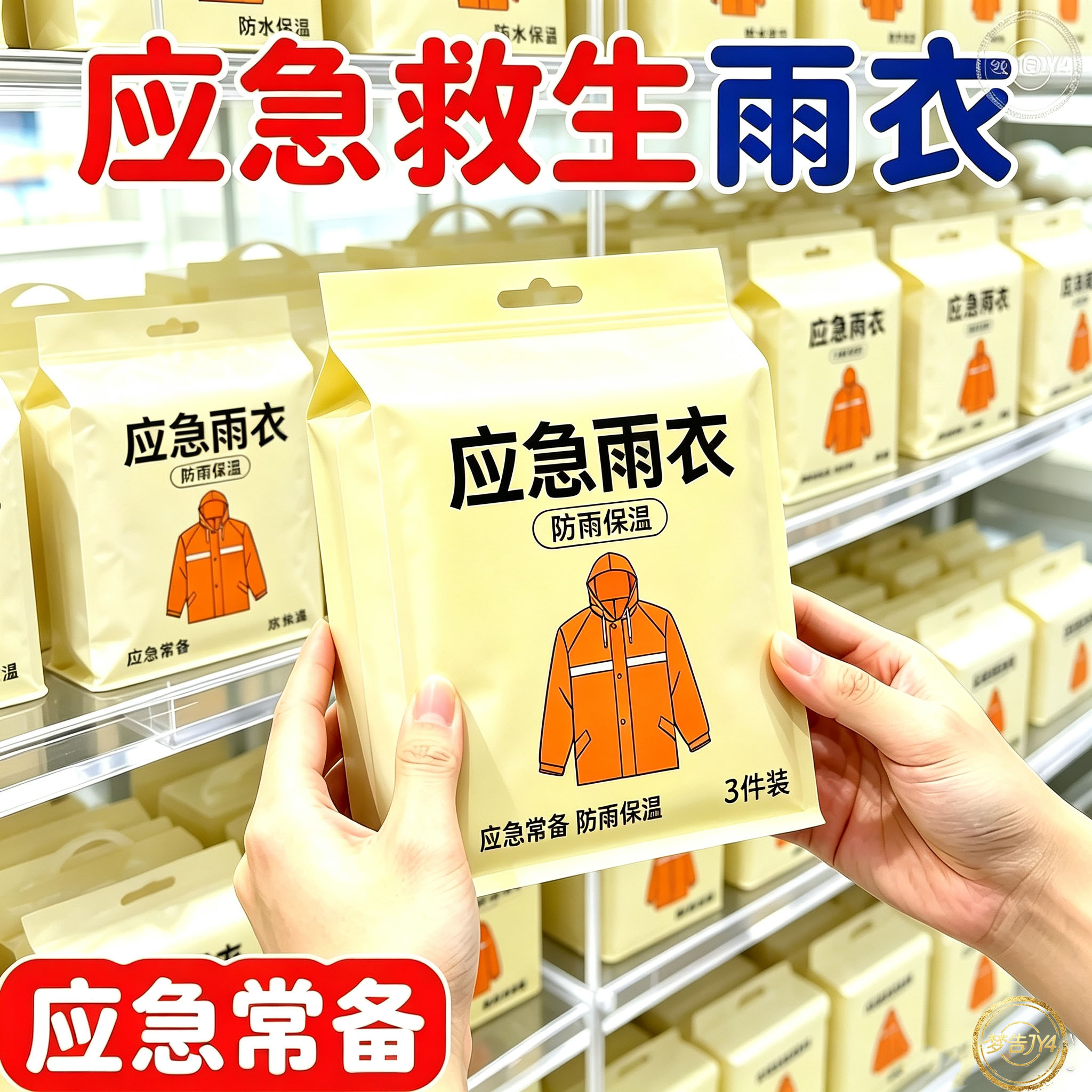 台风应急物资应急保温雨衣家用停电紧急保暖暴雨失温洪水应急雨衣