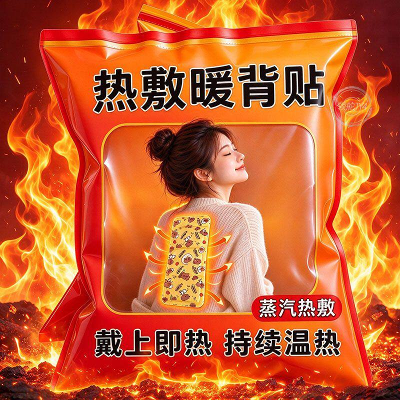 冬季暖背贴持续高温发热腰背部保暖贴上班族热敷自发热大号暖背贴