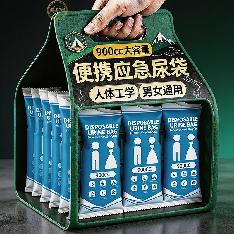 一次性旅行尿袋男女通用应急小便袋长途车载便携应急尿袋人体工学