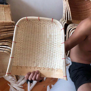 大簸箕纯手工藤编农家筛子粮食晾晒家用柳条笸箩竹编影视拍摄道具