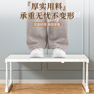 衣柜分层隔板柜子隔断整体橱柜内可伸缩卧室置物架鞋柜分隔架收纳