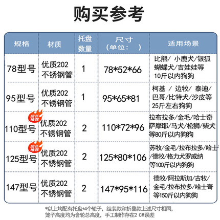 不锈钢狗笼大型中型犬折叠狗笼子小型犬室内外带厕所金毛拉布拉多