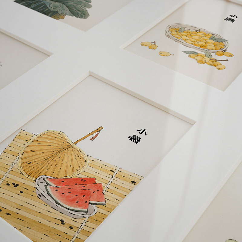 24二十四节气装饰画合集新中式床头客厅沙发玄关走廊餐厅日式挂画图片