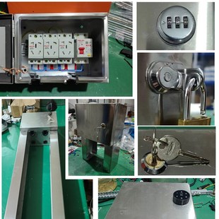 304不锈钢配电箱挂锁家用明装小电箱密码锁插座充电箱室外防水盒