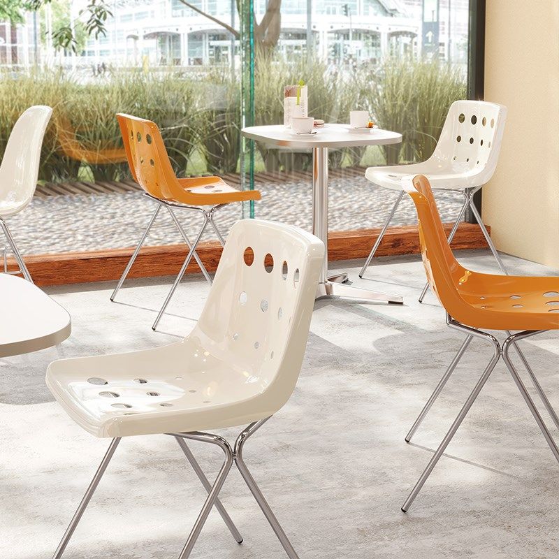 网红伊姆斯餐饮桌椅ins风咖啡甜品奶茶店糖水铺桌椅不锈钢洽谈桌