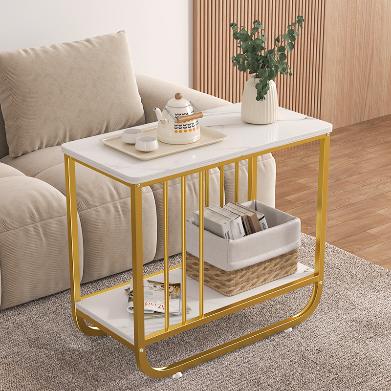 沙发边几茶几可移动茶桌边柜大理石纹置物架客厅方桌家用现代茶台