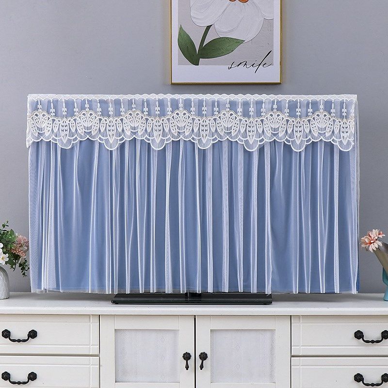 电视机套防尘罩新款高档挂式55寸液晶电视蕾丝盖布65寸电视帘