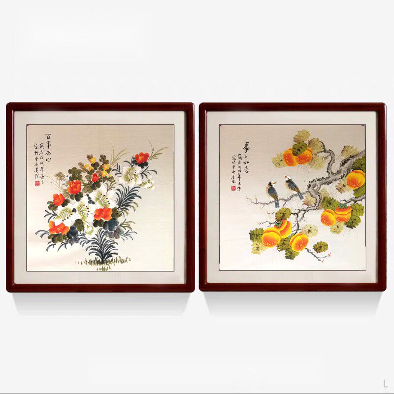 四尺斗方工笔花鸟国画凌雪手绘客厅餐厅卧室玄关走廊电视背景挂画