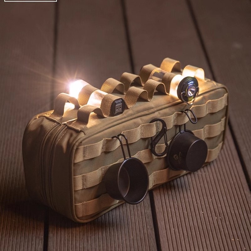 柯曼露营双层战术工具包便携地钉包多功能餐具挂袋帐篷配件收纳箱