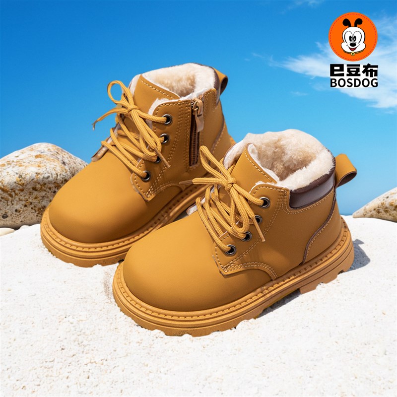 马丁靴雪地靴儿童2024新款软底保暖加绒冬季宝宝棉靴学步鞋子棉鞋