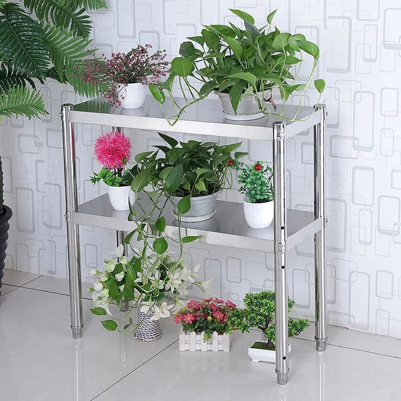 拆装不锈钢层架工作台落地置物架长方形厨房打荷台面架厨房置物架