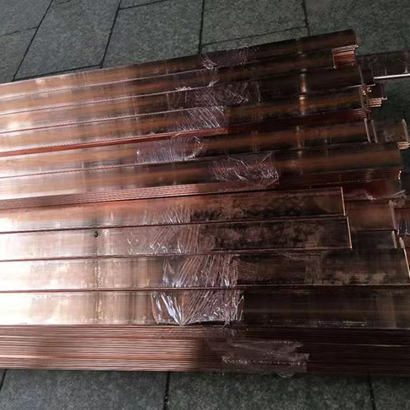 T2T3紫d铜排机房防雷接地镀锡铜排非标加工定制折弯母排紫铜扁