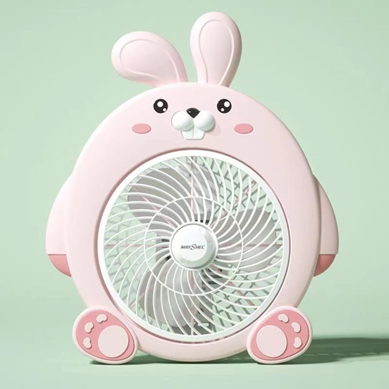 台式新款迷你静音电风扇宿舍办公室转页扇卡通可家用台扇