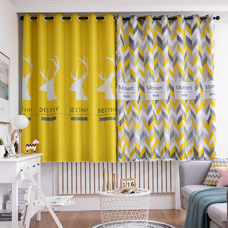 简约遮光窗帘布料成品半窗遮挡帘短门帘小窗帘遮光布飘窗帘卧室客