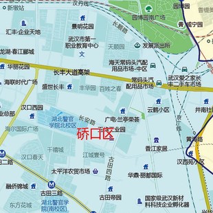 2024新款武汉市城区地图办公室挂图高清防水墙壁装饰实物推荐定制
