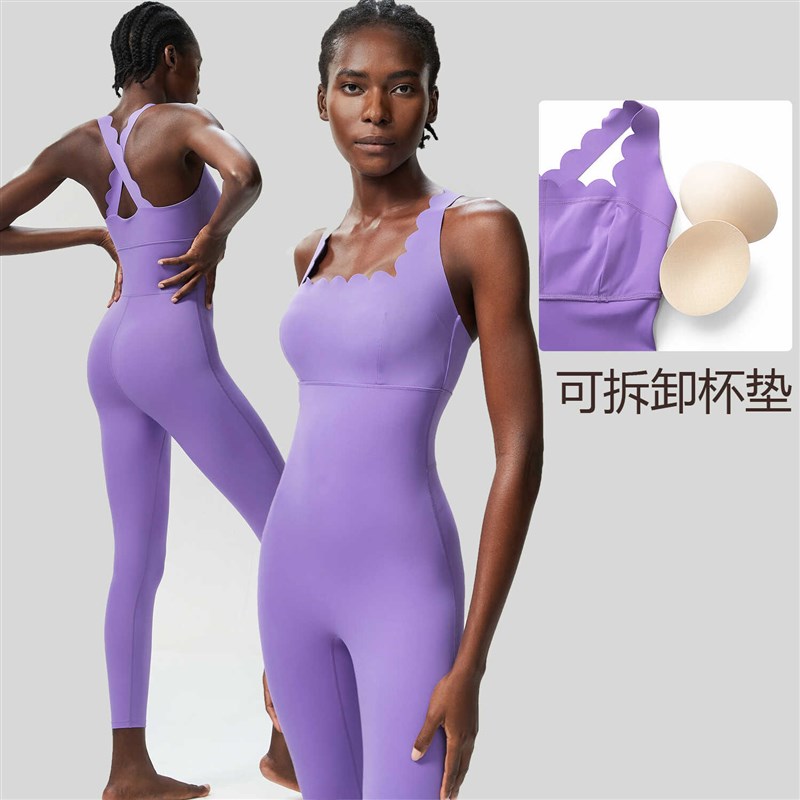 一体式连体瑜伽服女2024新款高级感紧身衣长裤套装普拉提健身