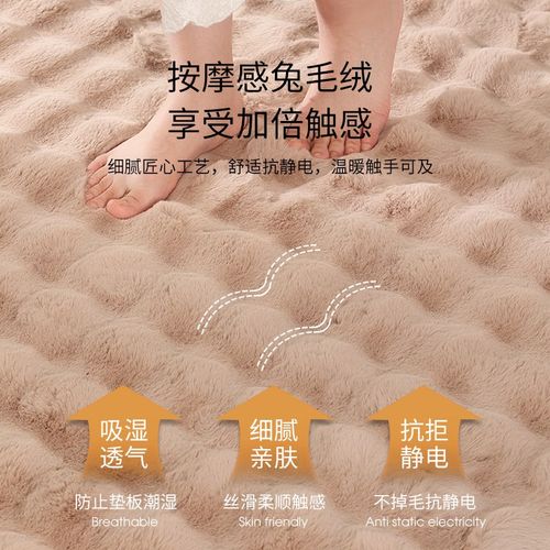 地毯卧室床边毯2024新款高级感客厅沙发茶几家用房间床前毛绒地垫