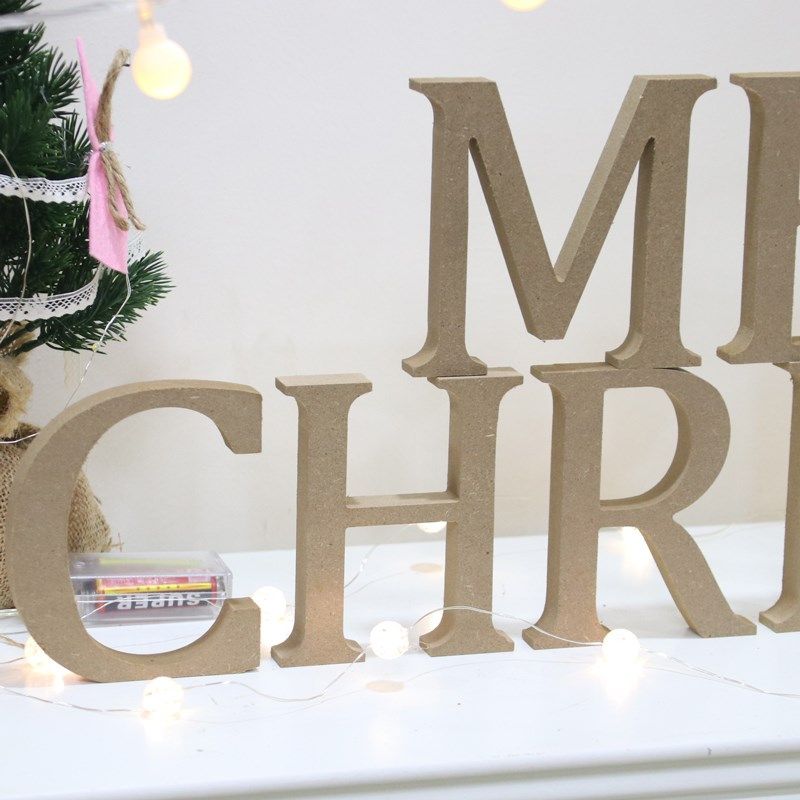 圣诞节装饰品ins风木质英文字母牌圣诞树花环挂件diy桌面橱窗摆件