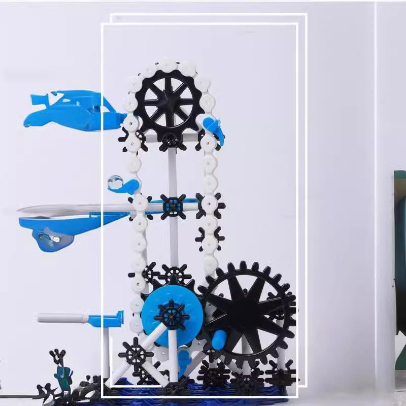 过山车轨道拼装玩具DIY积木齿轮拼装滚珠益智玩具